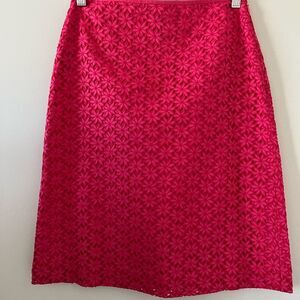 Ann Taylor Pink Flower Cutout Skirt Size 0